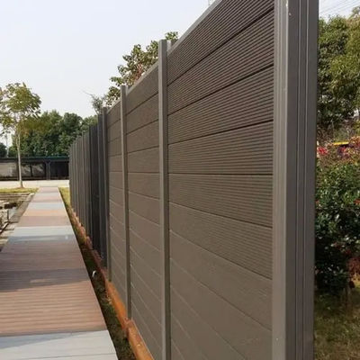 Tấm hàng rào WPC chịu thời tiết 200 X 200 Mm Eco Tấm hàng rào composite màu xám ngoài trời