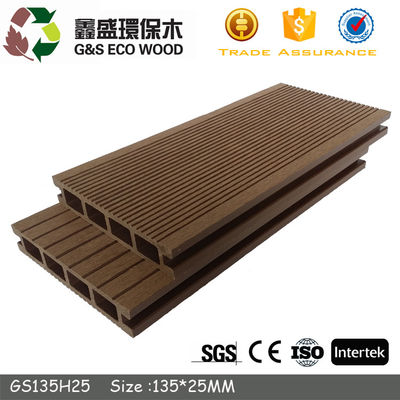 Weather Resistant WPC Hollow Decking 146 X 31mm Recycled Hollow Core Composite Decking