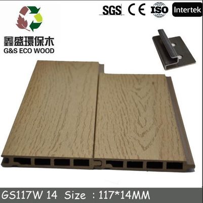 Coffee 4m WPC Outdoor Wall Cladding Omposite Wpc Exterior Wall Panel Sliding 177 X 28MM