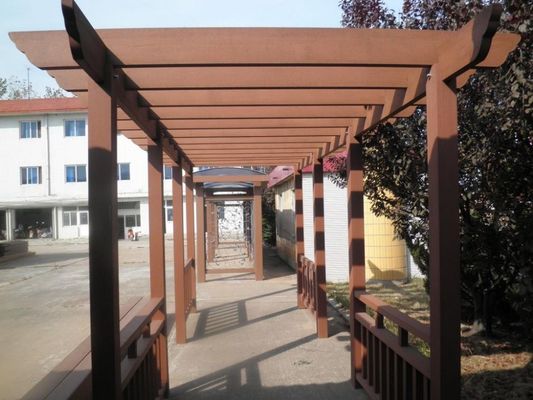 Çevre Dostu WPC Pergola Kompozit HDPE Suya Dayanıklı Modern Ahşap Pergola