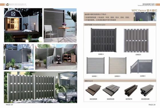 UV Resistance Wpc Fence Boards 200 X 200 Mm 6ft Composite Fence Panels
