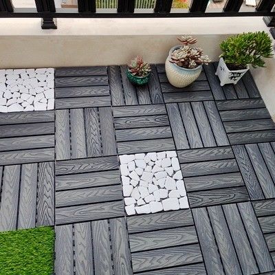 Komposit 300 X 300mm Komposit Plastik Kayu Solid Non Slip Tile Untuk Kamar Mandi