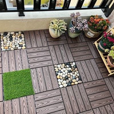 Fire Resistance Diy Wpc Decking Anti Uv Cheap Interlocking Deck Tiles Flooring