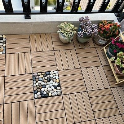 300X300MM Brown WPC DIY Decking Ván sàn nhựa rỗng Chống lão hóa