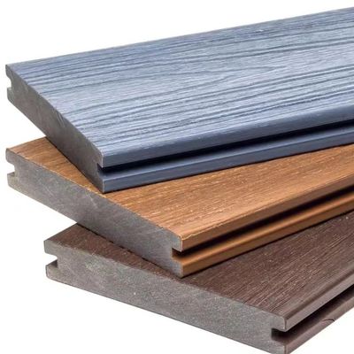 Walkway Grey Wood Plastic Composite Flooring WPC Anti Uv 3d Composite Decking