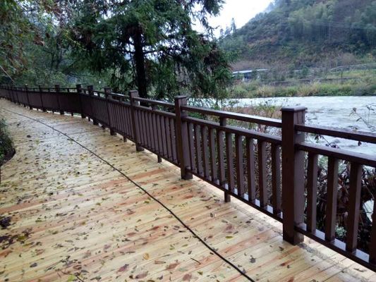 90 X 90mm Wood Plastic WPC Railing Outdoor Farm Chocolate Wpc Composite Fencing