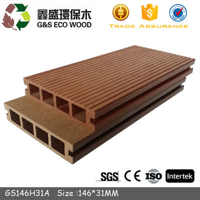 Model 3D WPC Hollow Decking Kemampuan Beradaptasi Suhu Kuat Eco Wood Composite Decking