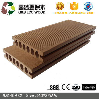 Anti Pressure Hollow Composite Deck Board Outdoor Backyard  Waterproof Interlocking