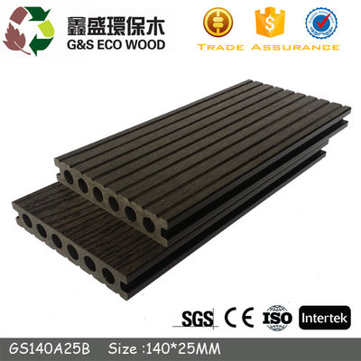 Αντιδιαβρωτικό WPC κοίλο Decking 140 X 25mm κοίλοι πλαστικοί πίνακες Decking