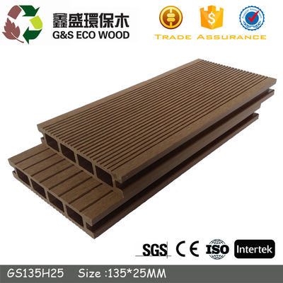 Moisture Proof 25mm WPC Hollow Decking  135 X 25mm Balcony Hard Plastic Deck Boards