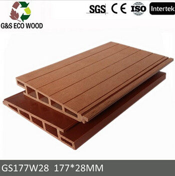 Lantai Komposit Plastik Kayu Sementara 205 X 20MM Panel Dinding Wpc Tahan Api Luar Ruangan