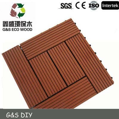 300 X 300 Wpc แผ่นผนังตกแต่งพื้นไม้ Redrose Diy Interlocking Deck Tiles