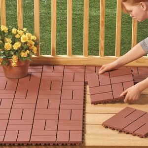 300 X 300 Wpc แผ่นผนังตกแต่งพื้นไม้ Redrose Diy Interlocking Deck Tiles