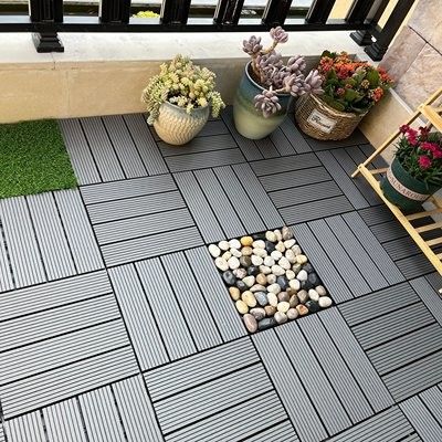 Durable 200 X 24mm WPC DIY Decking Outdoor Balcony Wall Cladding 3d Tiles