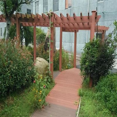 Coffee Decorative Timber WPC Pergola Grooving Surfacec Outdoor Garden 5M