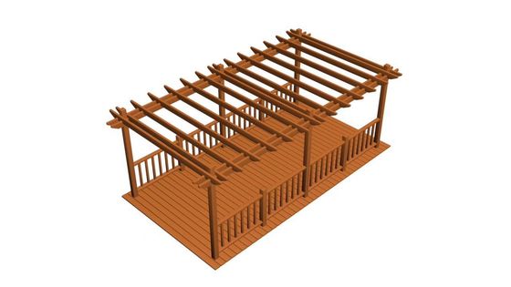 2M 2.2M लकड़ी प्लास्टिक WPC Pergola HDPE समग्र Pergola सामग्री