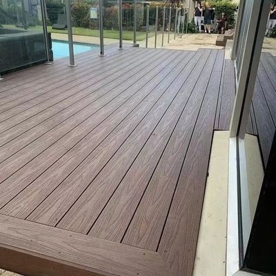 146 X 22mm Beech Wpc Kayu Decking Daur Ulang Kayu Komposit Padat Luar Ruangan