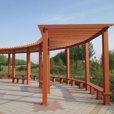 Sıcaklığa Dayanıklı WPC Pergola UV Dayanımı Bahçe Ahşap Kaplı Pergola