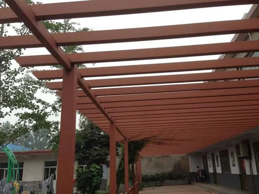 กันน้ำ WPC Composite Deck Pergola Wood Plastic Composite Modern Redwood Pergola