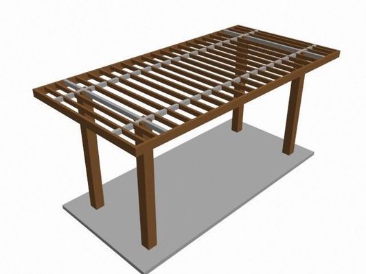 กันน้ำ WPC Composite Deck Pergola Wood Plastic Composite Modern Redwood Pergola