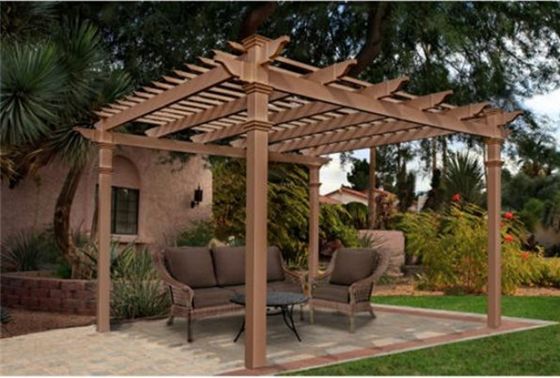 Anti Corrosion 5.4M WPC Pergola Wood Material 100% Recycled