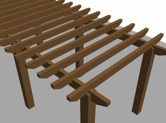 Odporność na promieniowanie UV Aluminiowa pergola WPC 3M Nowoczesna drewniana pergola odporna na wilgoć