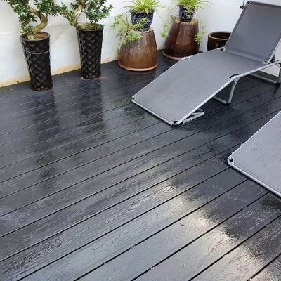 Outdoor House Menghias Lantai Komposit Plastik Kayu Co Extruded Decking 50mm