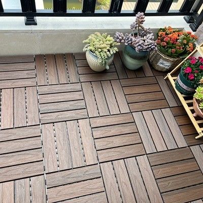 Durable 200 X 24mm WPC DIY Decking Outdoor Balcony Wall Cladding 3d Tiles