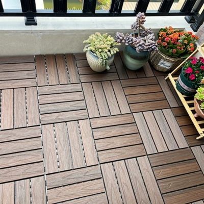 Non Slip WPC DIY Decking 600 X 300MM Garden Terrace Diy Wood Deck Tiles