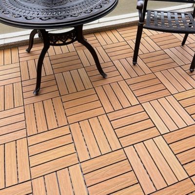 Non Slip WPC DIY Decking 600 X 300MM Garden Terrace Diy Wood Deck Tiles