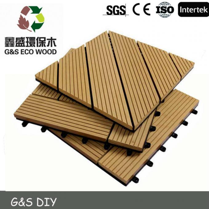30 X 60CM Coffee WPC DIY Decking Solid Recycled Plastic Decking Boards